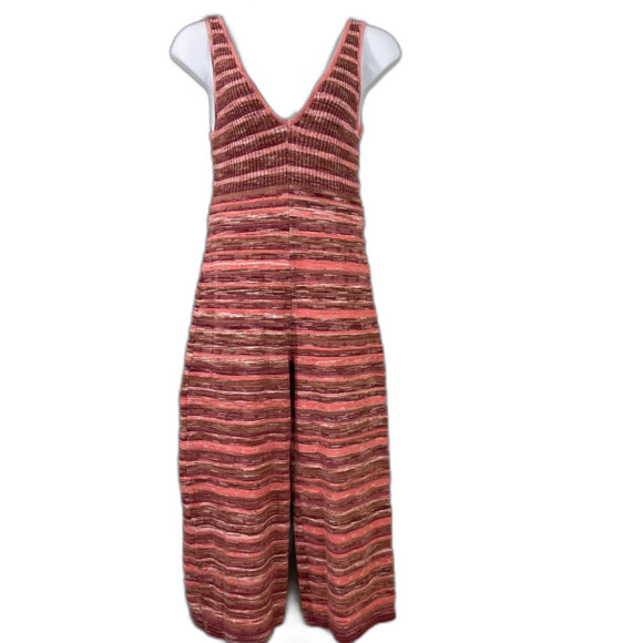 Free People Lovesick Knit V-Neck One Piece Wide Leg Jumpsuit Jumper women’s L